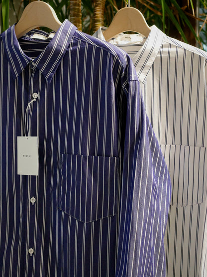 FINE COTTON STRIPE / REGULAR COLLAR SHIRT