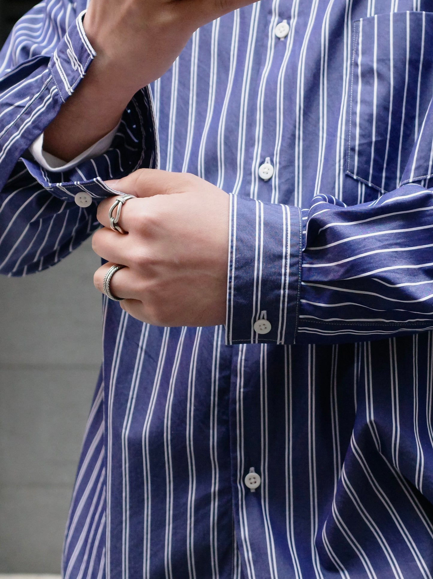 FINE COTTON STRIPE / REGULAR COLLAR SHIRT