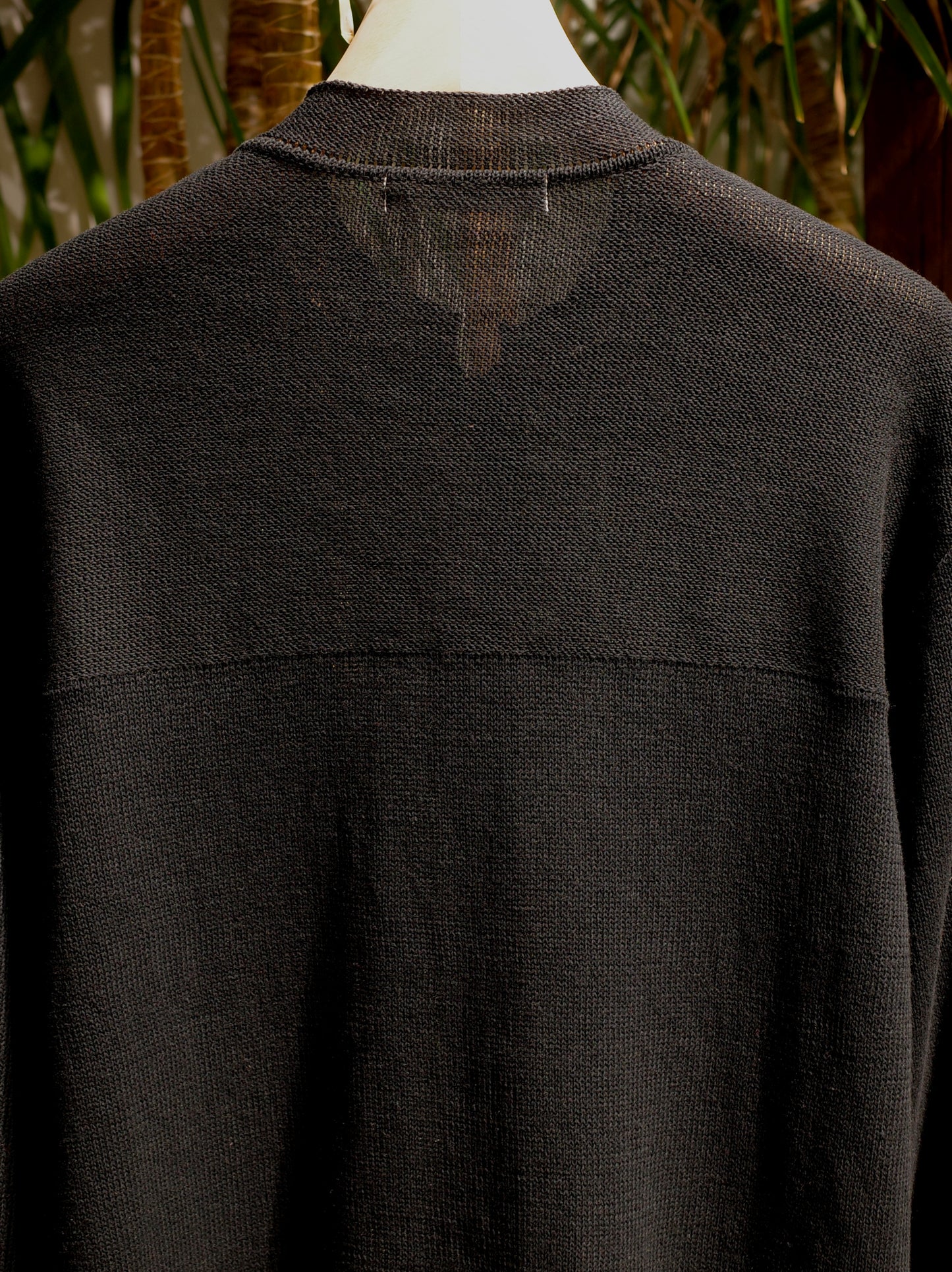 ROUGH COTTON LINEN / BAND COLLAR CARDIGAN