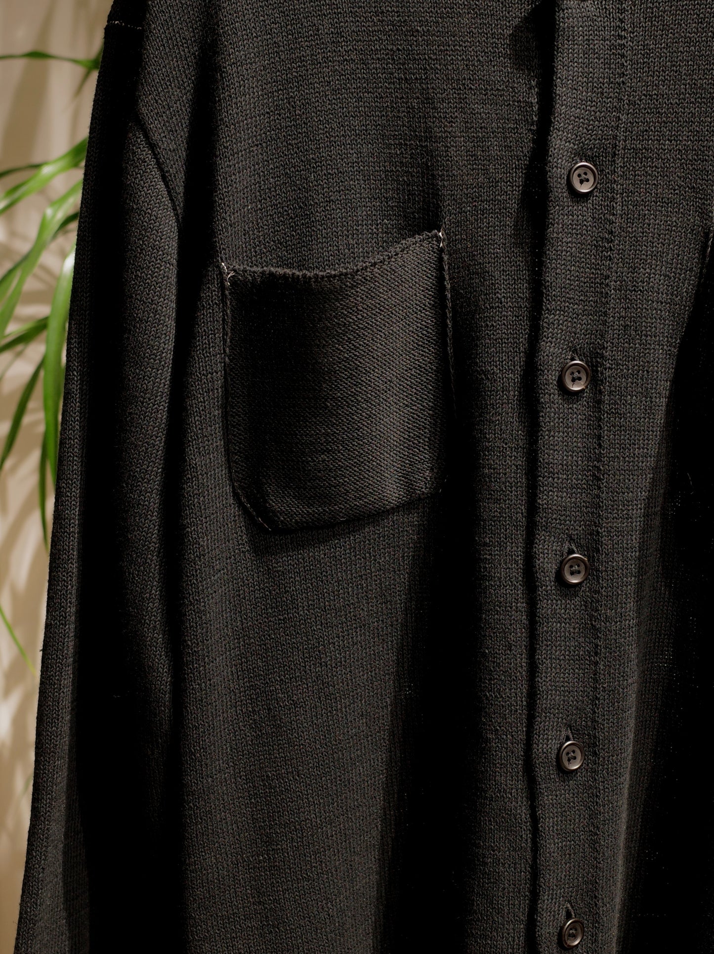 ROUGH COTTON LINEN / BAND COLLAR CARDIGAN