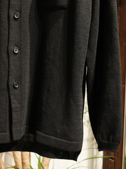 ROUGH COTTON LINEN / BAND COLLAR CARDIGAN