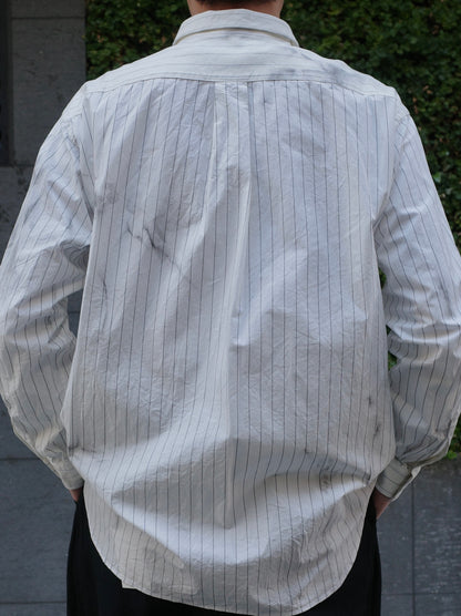 WASHI COTTON STRIPE / REGULAR COLLAR SHIRT