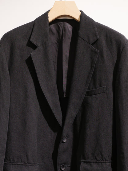 ROUGH LINEN CANVAS / 2B JACKET