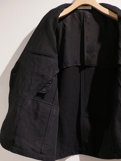 ROUGH LINEN CANVAS / 2B JACKET