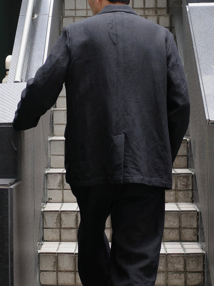 ROUGH LINEN CANVAS / 2B JACKET