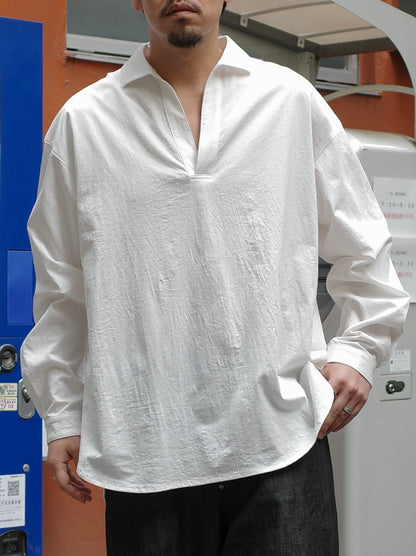 塩縮ジャージースキッパーシャツL/S