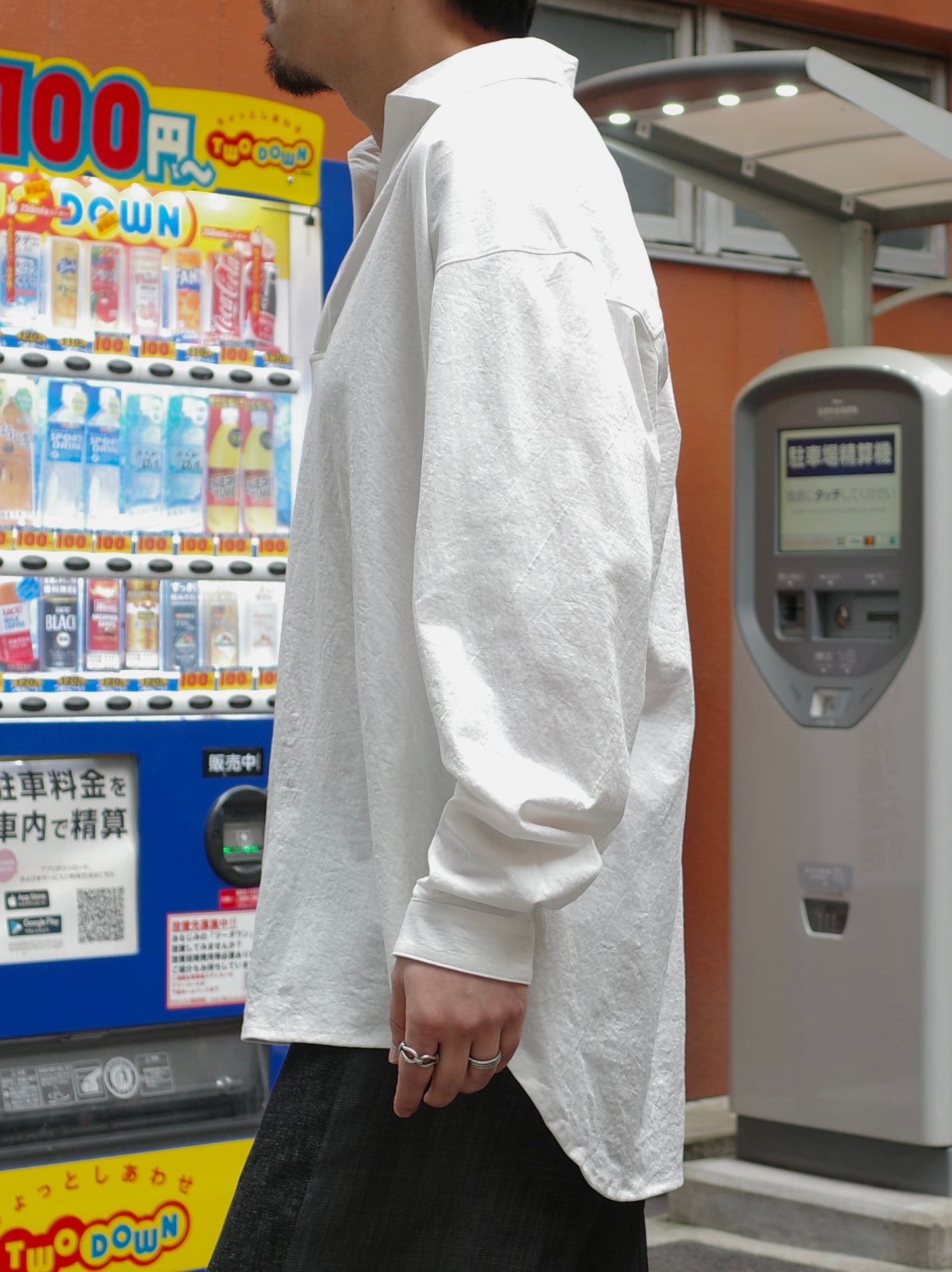 塩縮ジャージースキッパーシャツL/S