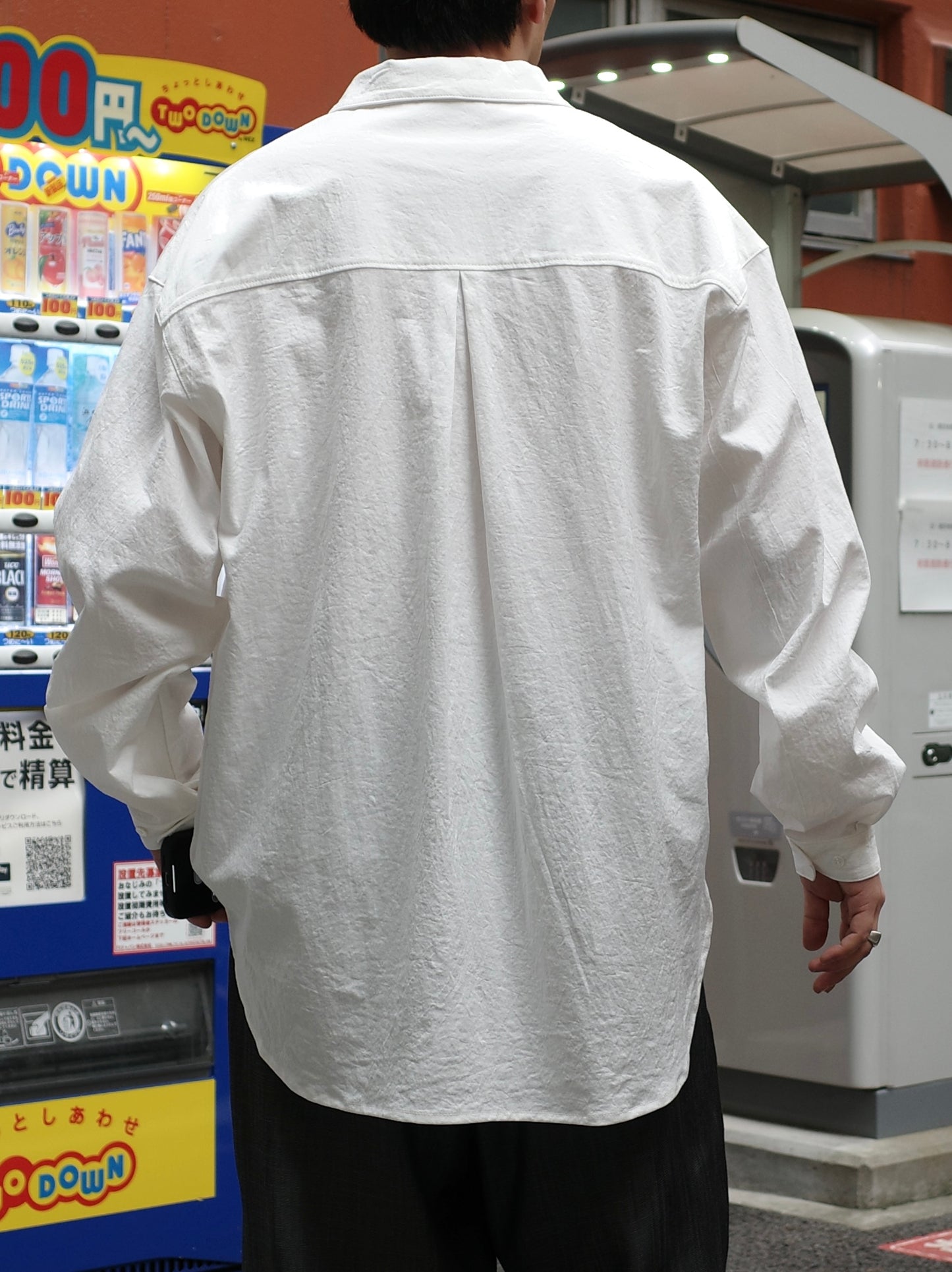 塩縮ジャージースキッパーシャツL/S