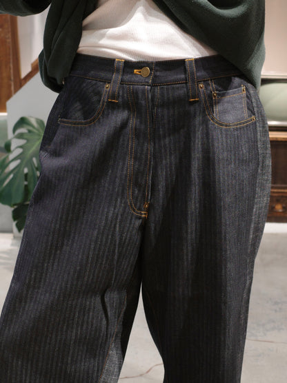 Denim Front x Tailored Back BAGGY PANTS