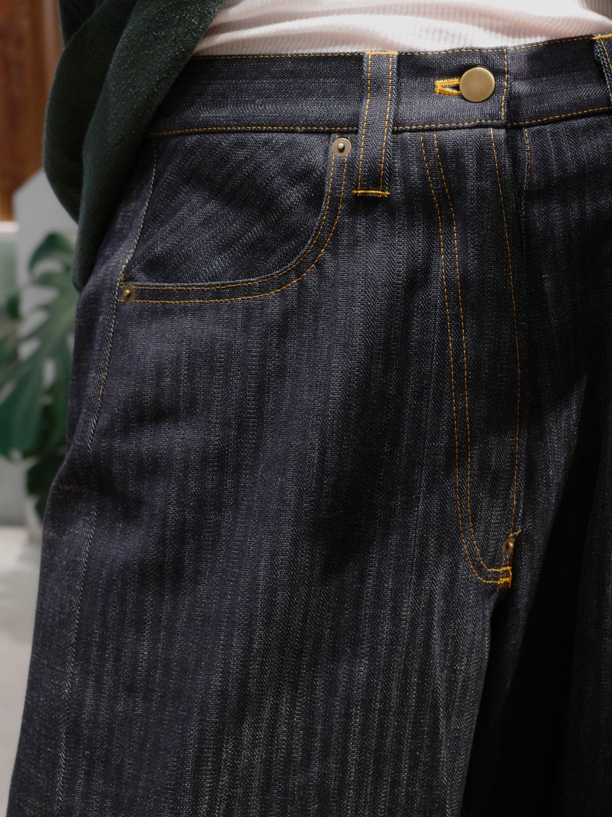 Denim Front x Tailored Back BAGGY PANTS