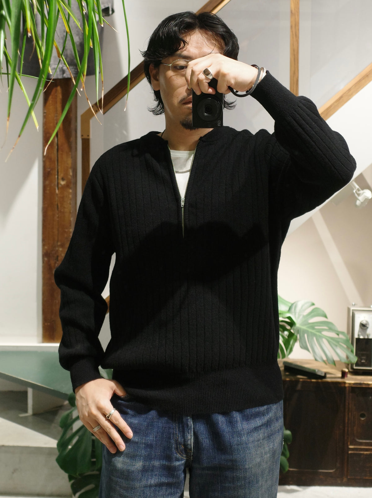 SADDLE SHOULDER HALF ZIP
