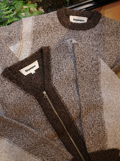 INTARSIA ZIP CADIGAN