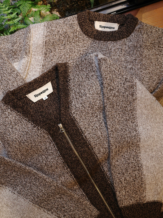 INTARSIA ZIP CADIGAN