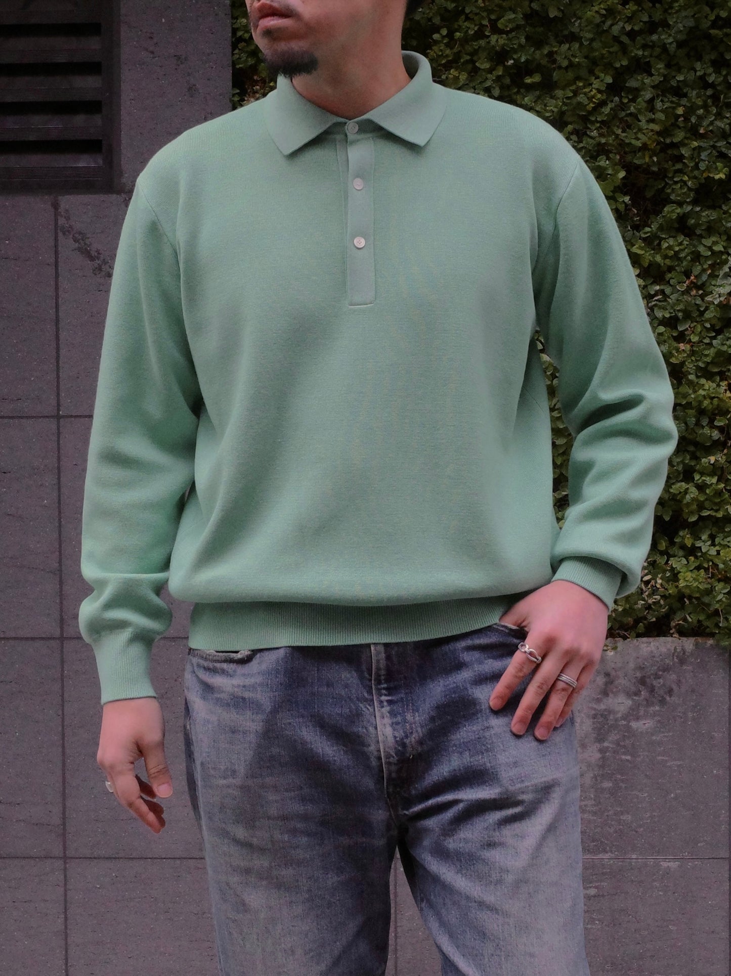 LONG SLEEVE POLO SWEATER