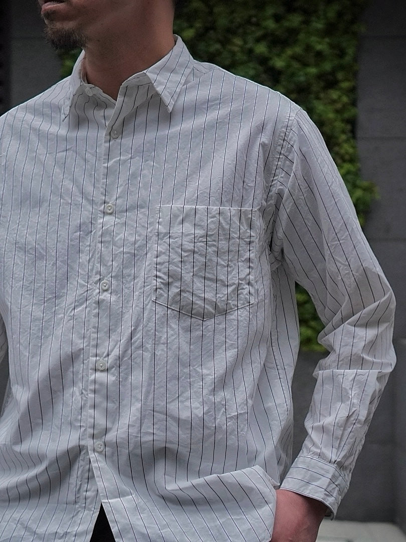 REGULAR COLLAR SHIRT / COTTON STRIPE