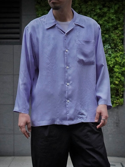 OPEN COLLAR SHIRT / WASHED SILK