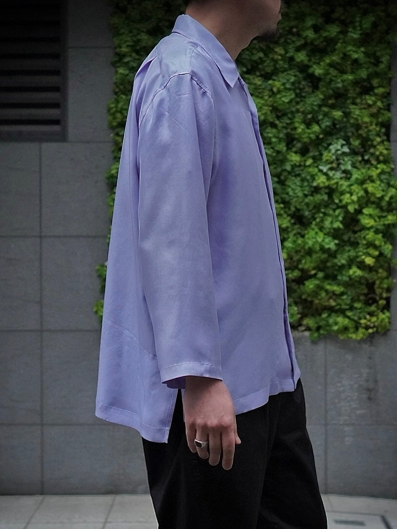OPEN COLLAR SHIRT / WASHED SILK
