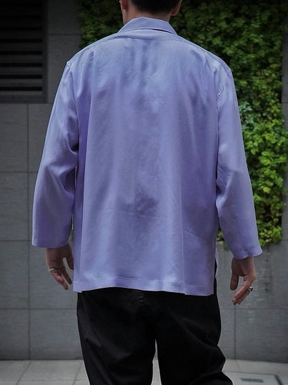 OPEN COLLAR SHIRT / WASHED SILK