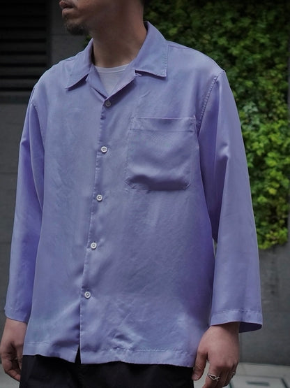OPEN COLLAR SHIRT / WASHED SILK