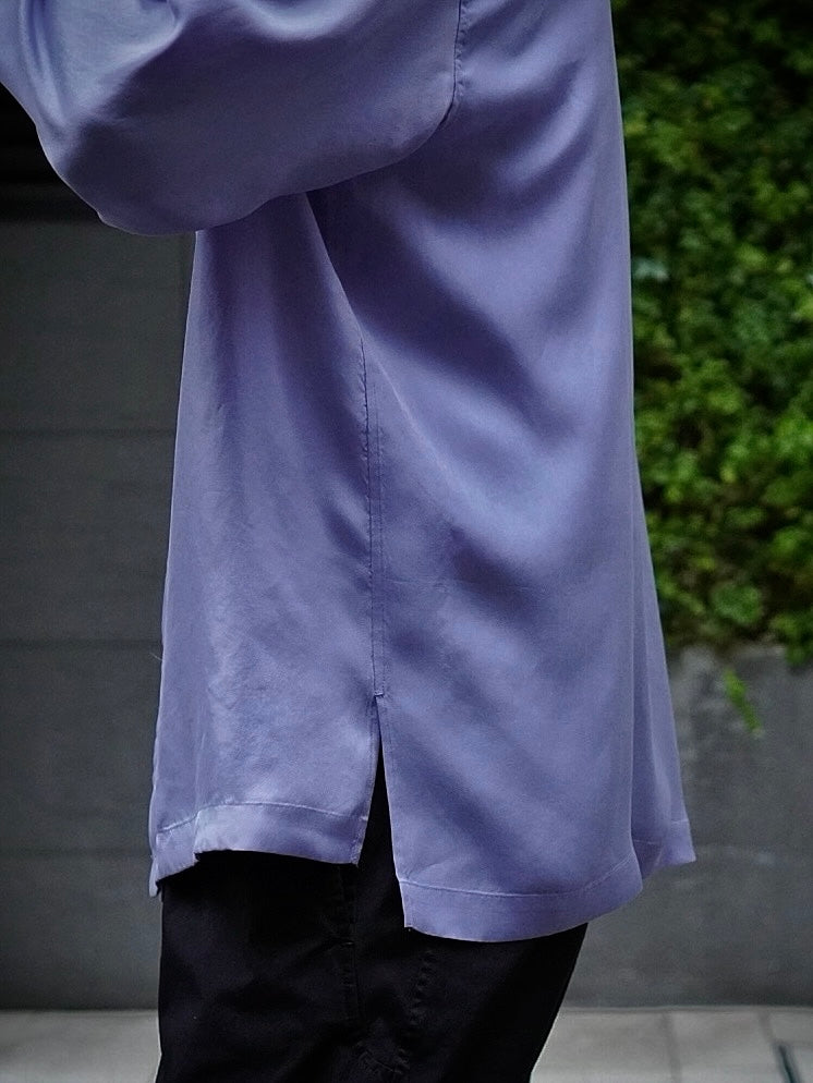 OPEN COLLAR SHIRT / WASHED SILK