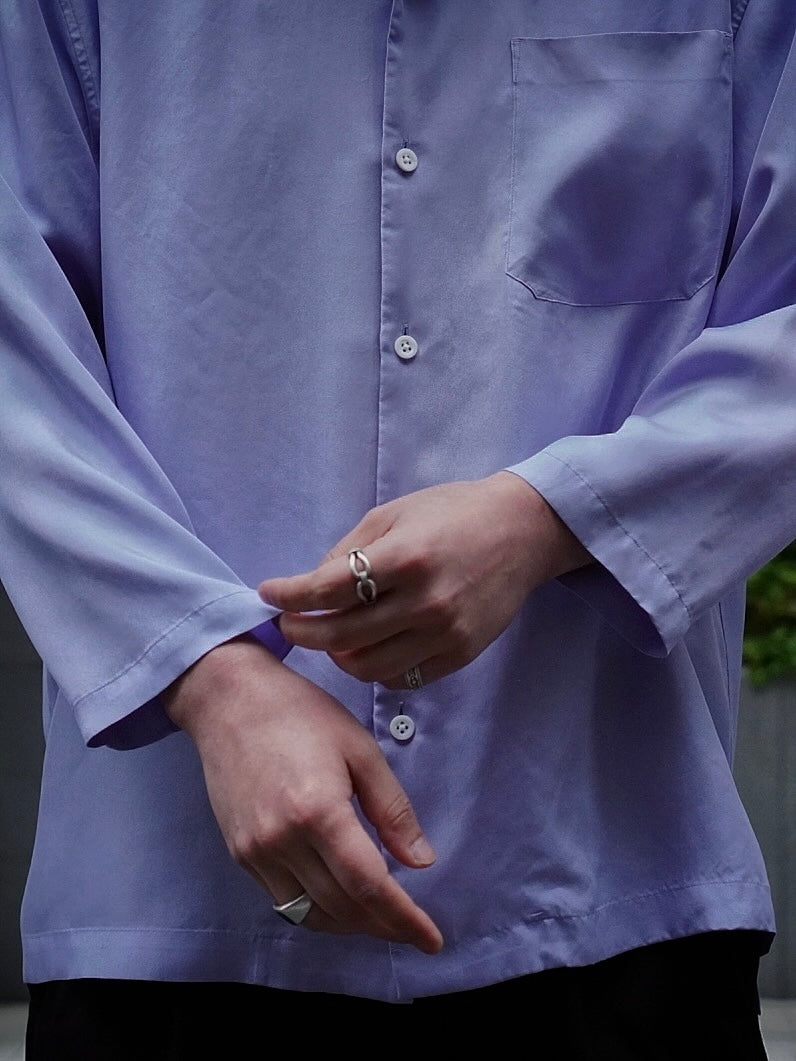 OPEN COLLAR SHIRT / WASHED SILK