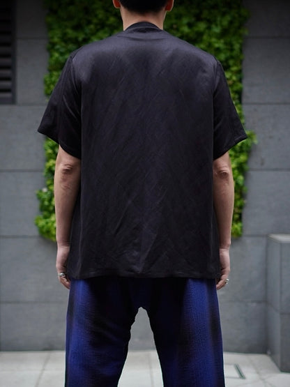 RIBBED NECK NO SIDE SEAM TEE SHIRT