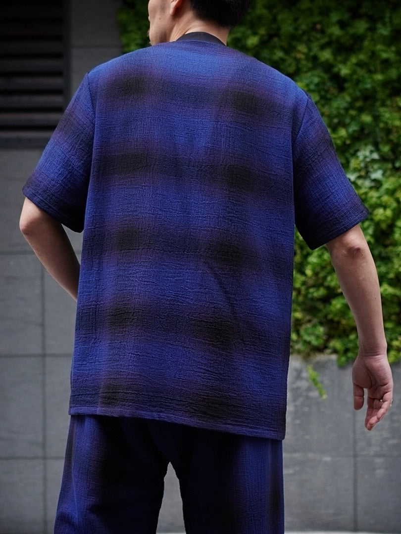 RIBBED NECK NO SIDE SEAM TEE SHIRT