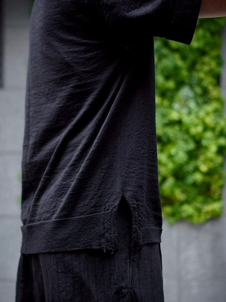 CREW NECK KNIT T-SHIRT / ROUGH LINEN WOOL