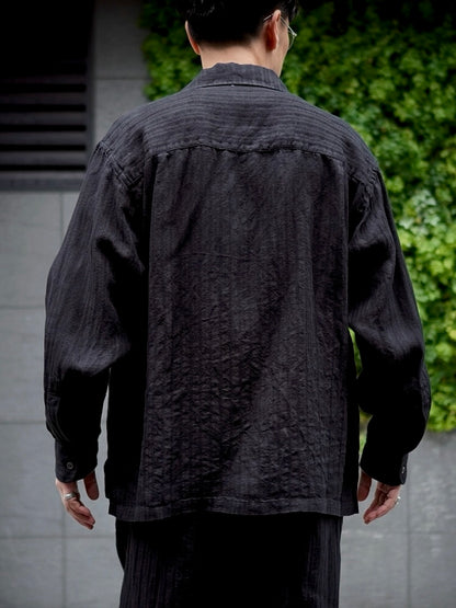 WORK SHIRT / GARMENT DYE LINEN STRIPE