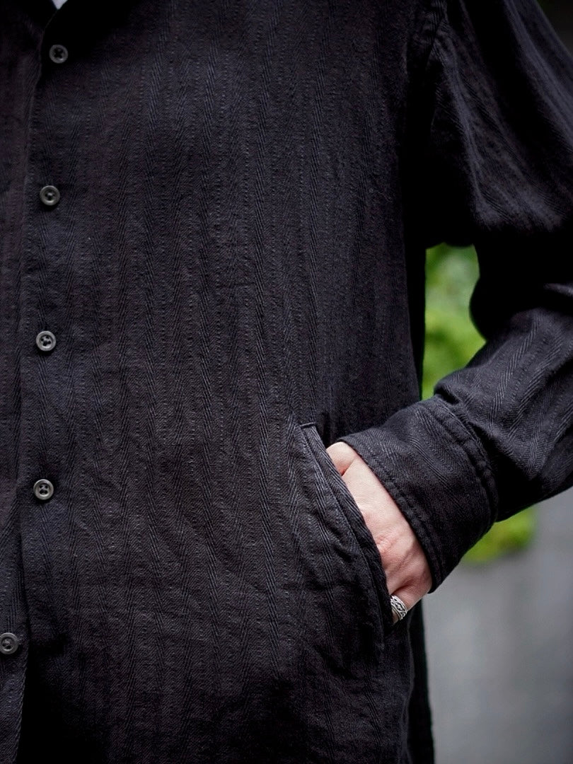 WORK SHIRT / GARMENT DYE LINEN STRIPE
