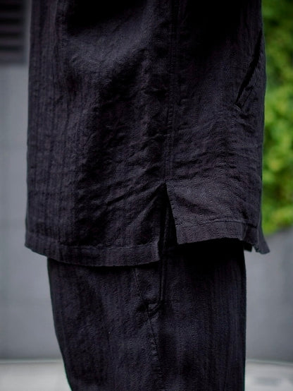 WORK SHIRT / GARMENT DYE LINEN STRIPE