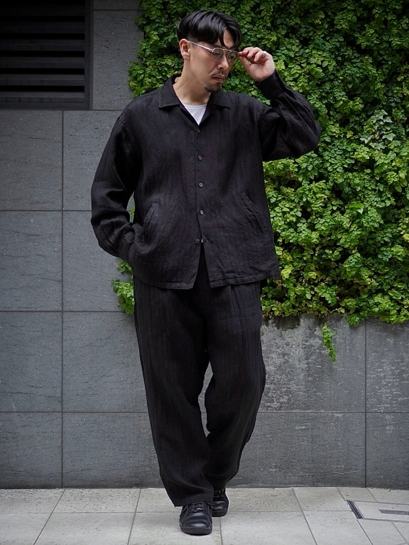 WORK SHIRT / GARMENT DYE LINEN STRIPE