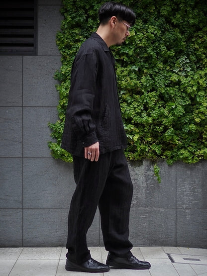 WORK SHIRT / GARMENT DYE LINEN STRIPE