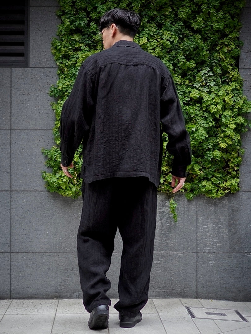 WORK SHIRT / GARMENT DYE LINEN STRIPE