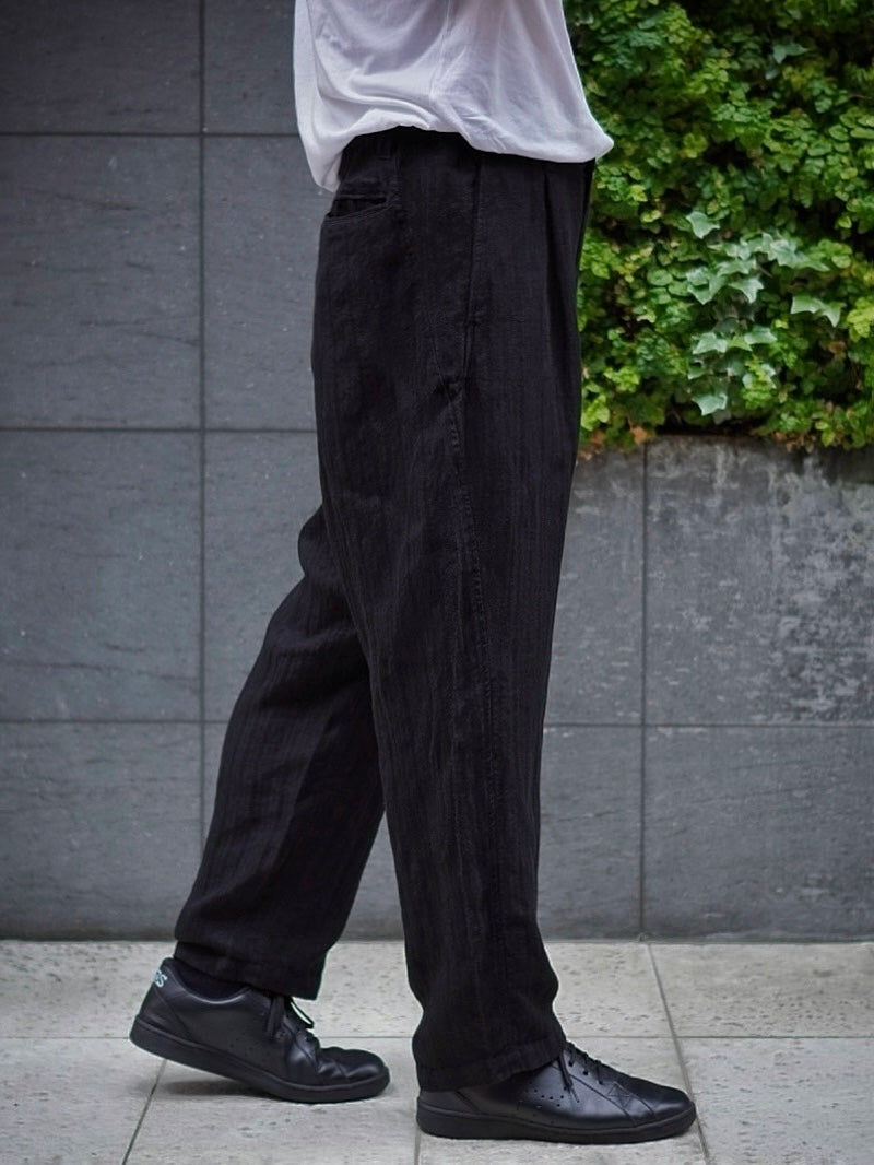 UTILITY TROUSERS / GARMENT DYE LINEN STRIPE