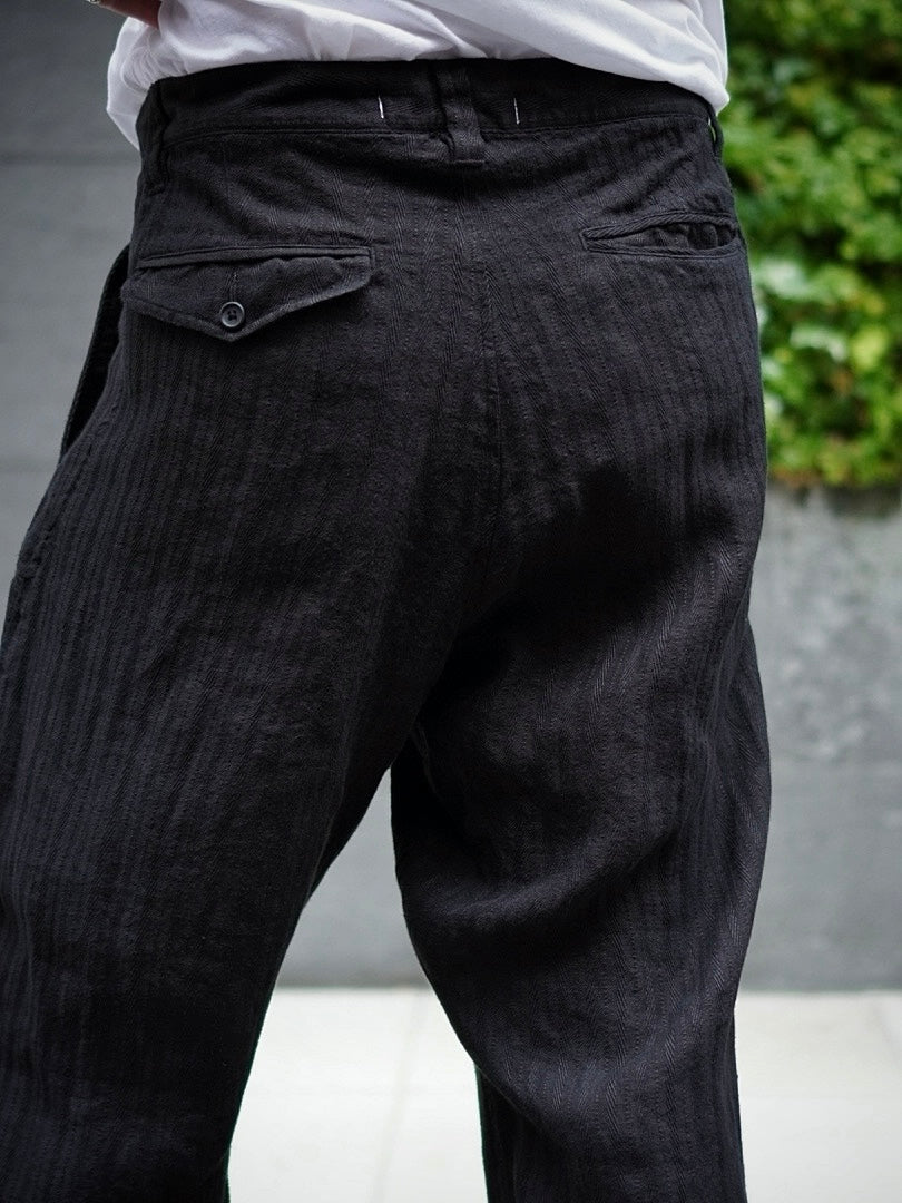 UTILITY TROUSERS / GARMENT DYE LINEN STRIPE