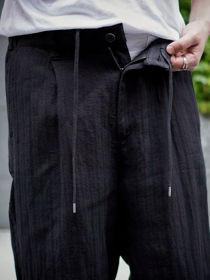 UTILITY TROUSERS / GARMENT DYE LINEN STRIPE