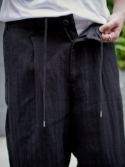 UTILITY TROUSERS / GARMENT DYE LINEN STRIPE
