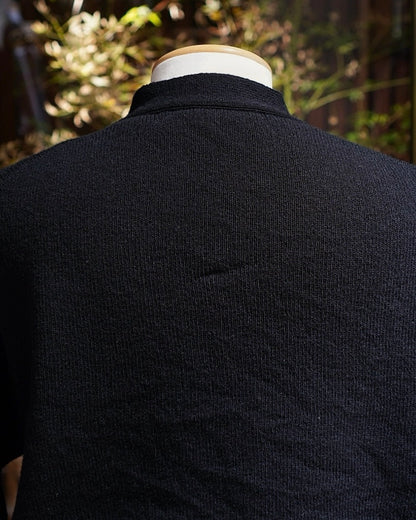 CROSS V NECK SWEATER / HARD TWISTED SHETLAND WOOL