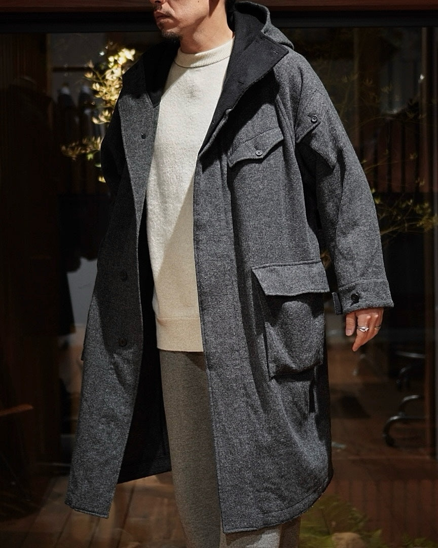 WOOL HERRINGBONE / PARKA COAT