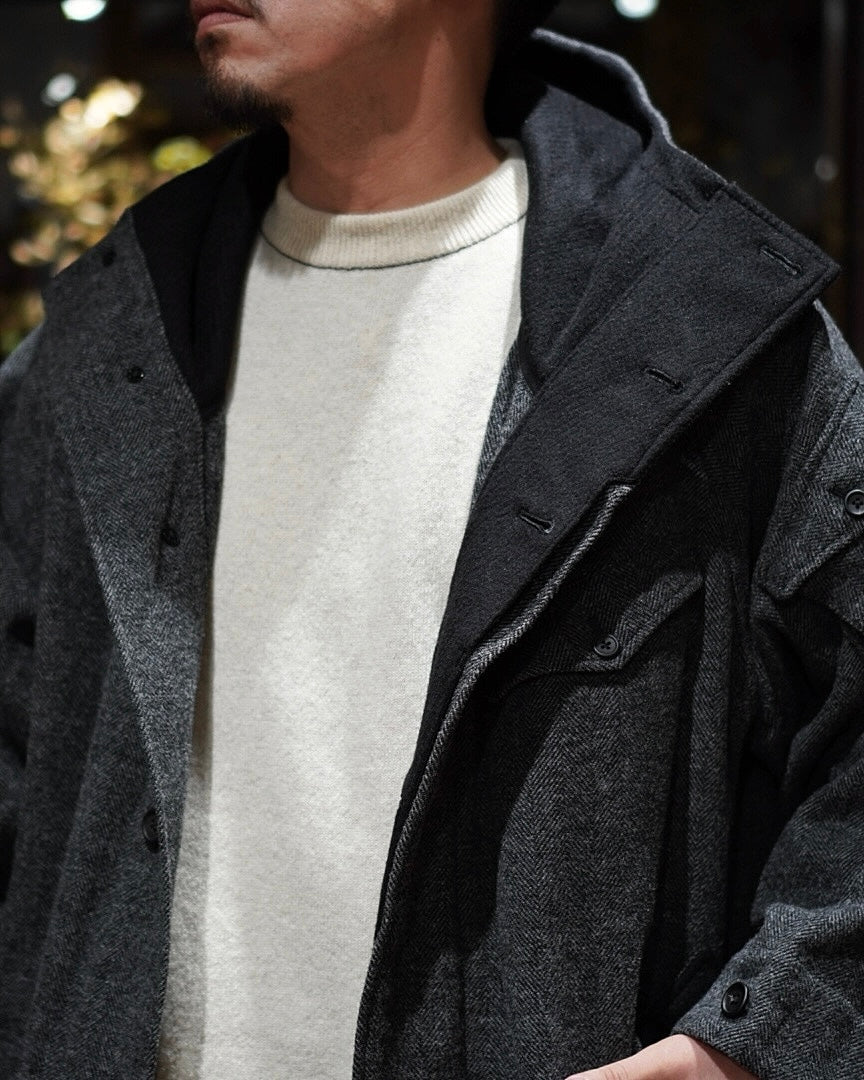 WOOL HERRINGBONE / PARKA COAT