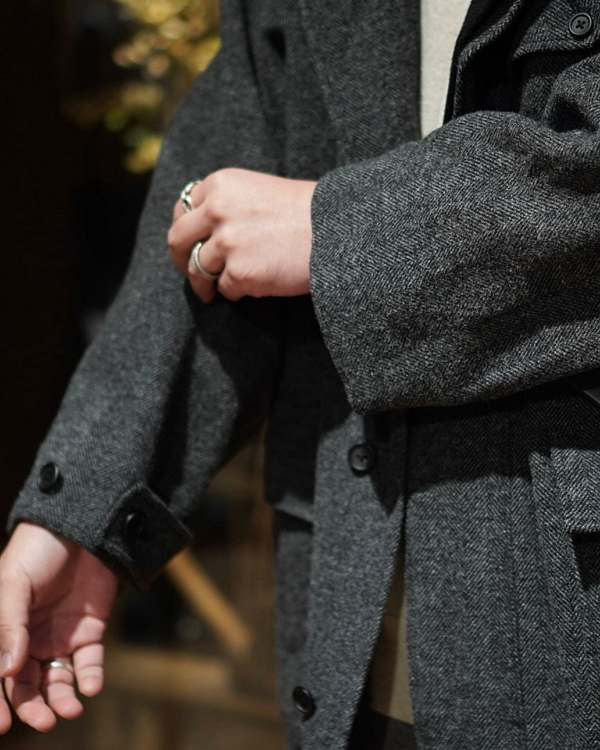 WOOL HERRINGBONE / PARKA COAT